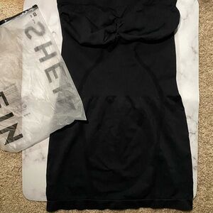 SHEIN Black Strapless Dress